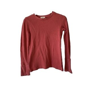 Sundance Top Womens Xs Pink Waffle Knit Stretch long sleeve